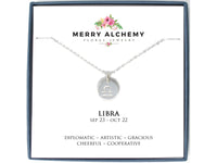 Libra Zodiac Necklace in Sterling Silver